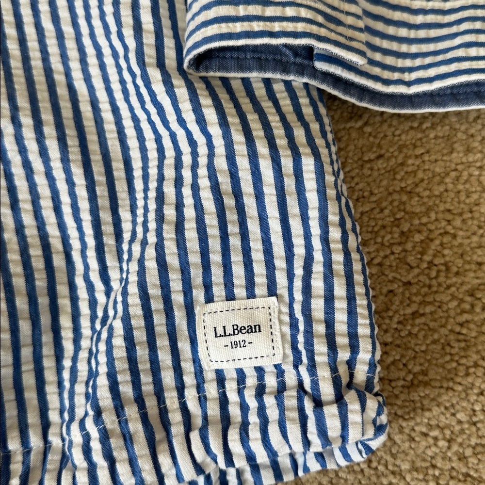 LLBean seersucker Pull Over Jacket - image 4